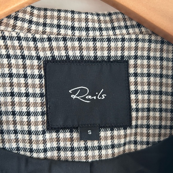 RAILS JAC BLAZER HONEY PLAID Houndstooth Double breasted  Blazer checkers Sz S - Picture 11 of 16